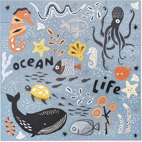 Wee Gallery Wild Life Floor Puzzle - Jumbo Jigsaw Floor Puzzles for Toddlers - Sensory Toys Promoting Cognitive & Motor Development - Sustainable Learning Toys for Kids - (24 Pieces, 2 x 2 Feet) in Saudi Arabia
