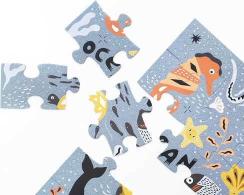 Wee Gallery Wild Life Floor Puzzle - Jumbo Jigsaw Floor Puzzles for Toddlers - Sensory Toys Promoting Cognitive & Motor Development - Sustainable Learning Toys for Kids - (24 Pieces, 2 x 2 Feet) in Saudi Arabia
