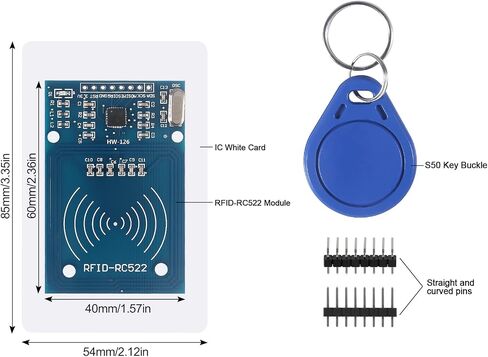 4Pcs RC522 RFID Module Kit RF RC522 Reader IC Card Sensor Module with S50 White Card and Key Ring RFID Sensor Module in Saudi Arabia