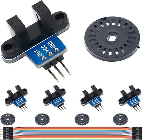 5PCS IR Infrared Slotted Optical Optocoupler Speed Measuring Sensor Module 3.3-5V for Arduino Also for Smart Robot Car Speed Measurement with Dupont Wire in Saudi Arabia