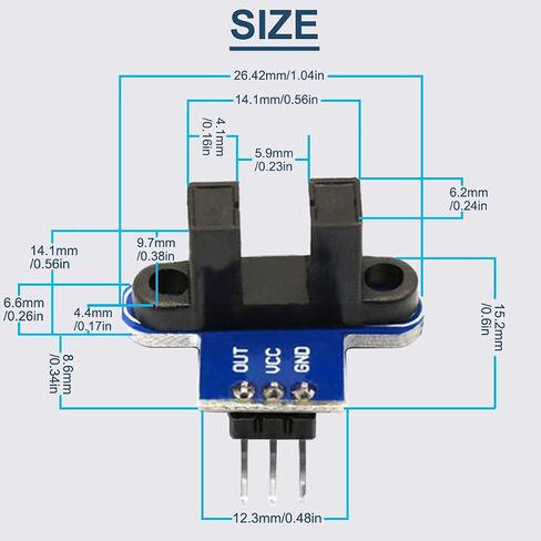 5PCS IR Infrared Slotted Optical Optocoupler Speed Measuring Sensor Module 3.3-5V for Arduino Also for Smart Robot Car Speed Measurement with Dupont Wire in Saudi Arabia