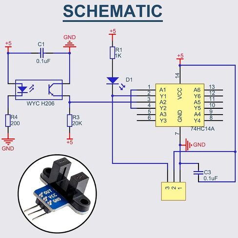 5PCS IR Infrared Slotted Optical Optocoupler Speed Measuring Sensor Module 3.3-5V for Arduino Also for Smart Robot Car Speed Measurement with Dupont Wire in Saudi Arabia
