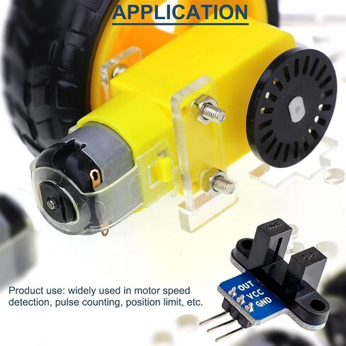 5PCS IR Infrared Slotted Optical Optocoupler Speed Measuring Sensor Module 3.3-5V for Arduino Also for Smart Robot Car Speed Measurement with Dupont Wire in Saudi Arabia