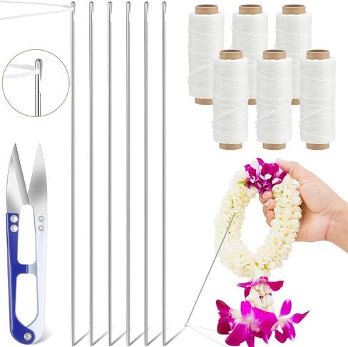Leriton 13 Pcs Lei Needle Kit 14'', 12'', 9.1'' Needle Lei Making in Kuwait