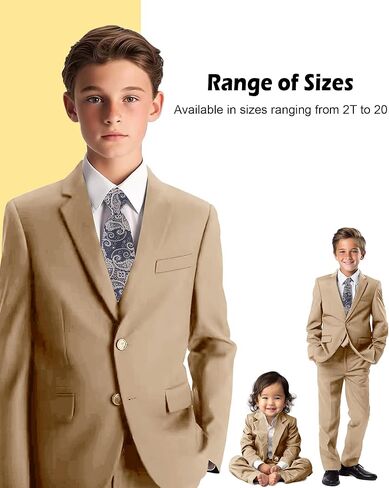 Boys’ Formal Suit 5 Piece Set, Toddler Tuxedos for Wedding, Suits for Teens Boy Dress School Clothes in Saudi Arabia