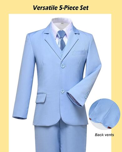 Boys’ Formal Suit 5 Piece Set, Toddler Tuxedos for Wedding, Suits for Teens Boy Dress School Clothes in Saudi Arabia