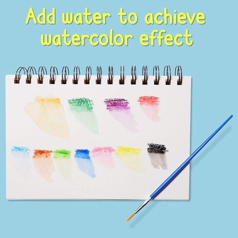 3-in-1 Jumbo Colored Pencils For Kids (Ages 3+) -12-Color Pack - Non Toxic and Washable - Wax Crayon and Watercolor, Coloring Pencils Set for Toddlers with Brush and Sharpener in Saudi Arabia