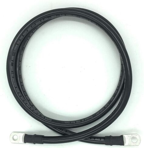 2 كابلات بطارية من الدرجة البحرية بمقياس AWG، مصنوعة في الولايات المتحدة الأمريكية، مجمعة بالكامل مع عروات معلبة شديدة التحمل، أطوال 1 قدم - 15 قدم متاحة (مجموعة حمراء/سوداء، عروات 2 قدم - 3/8 بوصة) in Kuwait