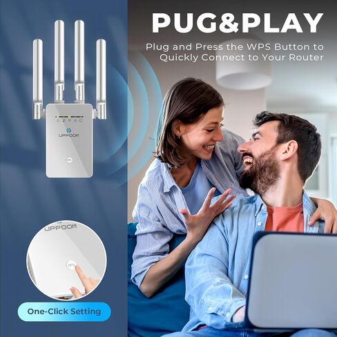 2024 WiFi Extender Signal Booster, Long Range Internet Booster Up to 9980 sq.ft and 50+ Devices for Home, 4X Faster Wireless Repeater w/Ethernet Port, Easy 1-Tap Setup, Access Point in Kuwait