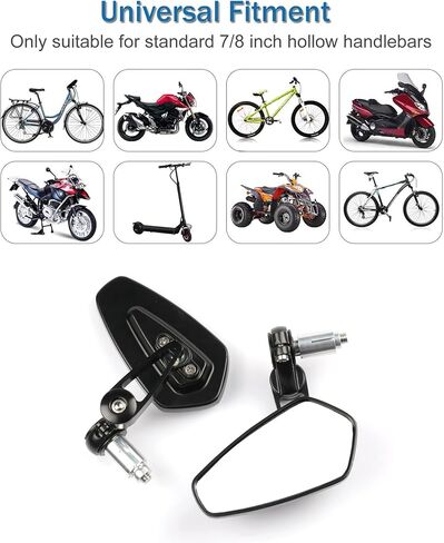 مرآة الرؤية الخلفية لدراجة نارية من سينجارو، مرآة رؤية خلفية لنهاية قضيب الدراجة النارية 7/8 مرآة رؤية خلفية قابلة للتعديل، عالمية لملحقات مرآة الرؤية الخلفية للدراجات النارية من سبائك الألومنيوم in Kuwait