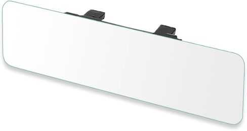 SkycropHD Car Interior Large Rear View Mirror, Clip on Wide Angle Panoramic Rearview Mirror to Eliminate Blind Spots – Flat, White,11.2in (289mm) in Kuwait
