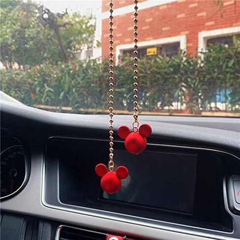 YKBBzzz ديكور داخلي للسيارة قلادة لطيفة على شكل فأر مرآة الرؤية الخلفية قلادة تزيين لبضائع السيارات والإكسسوارات الداخلية للسيارة LQQNB (اسم اللون: أحمر) in Kuwait