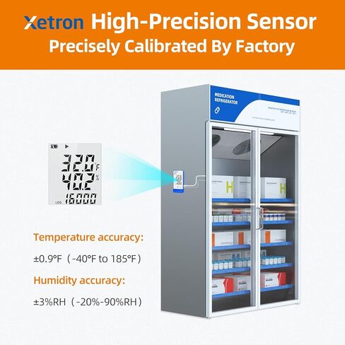 Elog20 Temperature Humidity Data Logger, Waterproof Temperature Recorder with Detachable Buffered Probe, Fridge Temperature Logger up to 16000 Points,PDF Report,This Year's Latest Production in Kuwait
