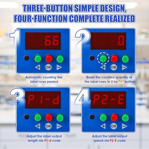 موزع ملصقات شفاف تلقائي من الدرجة الصناعية لفات الملصقات التي يصل عرضها إلى 4.5 بوصة، وقلب اللفة ≥1، وأداة تعرية الملصقات الكهربائية مع مستشعر الألياف الضوئية لجميع أنواع الملصقات بسمك ≥0.25 مم in Kuwait