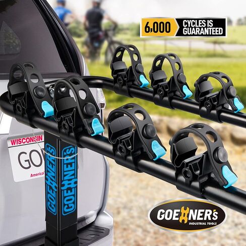 حامل وصلة ربط 4 دراجات (بحد أقصى 180 رطل)، حامل دراجة مثبت على وصلة وصلة للسيارة مع أذرع قابلة للطي عالية القوة ومشد وصلة، تصميم مضاد للخشخشة، حامل دراجة للسيارة، سيارات الدفع الرباعي، شاحنة 2 بوصة in Kuwait