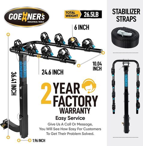 حامل وصلة ربط 4 دراجات (بحد أقصى 180 رطل)، حامل دراجة مثبت على وصلة وصلة للسيارة مع أذرع قابلة للطي عالية القوة ومشد وصلة، تصميم مضاد للخشخشة، حامل دراجة للسيارة، سيارات الدفع الرباعي، شاحنة 2 بوصة in Kuwait