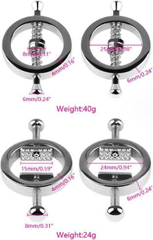 Nipple Rings Stainless Steel Clip on Nipple Rings,Non-Piercing Nipples Shields Rings Nipple Rings, Adjustable Pressure Nipple Rings (A) in Saudi Arabia
