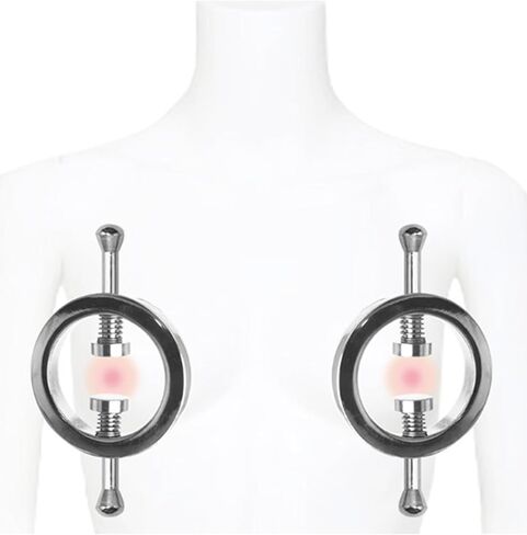 Nipple Rings Stainless Steel Clip on Nipple Rings,Non-Piercing Nipples Shields Rings Nipple Rings, Adjustable Pressure Nipple Rings (A) in Saudi Arabia