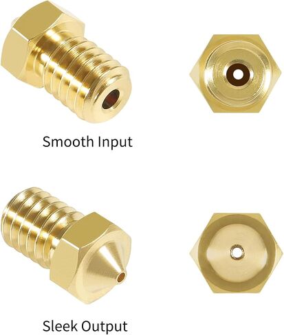 Aokin 16 قطعة فوهات طارد للطابعة ثلاثية الأبعاد فوهات نحاسية لـ E3D V5 V6 0.2 مم 0.3 مم 0.4 مم 0.5 مم 0.6 مم 0.8 مم 1.0 مم لطابعة ثلاثية الأبعاد 1.75 مم in Kuwait