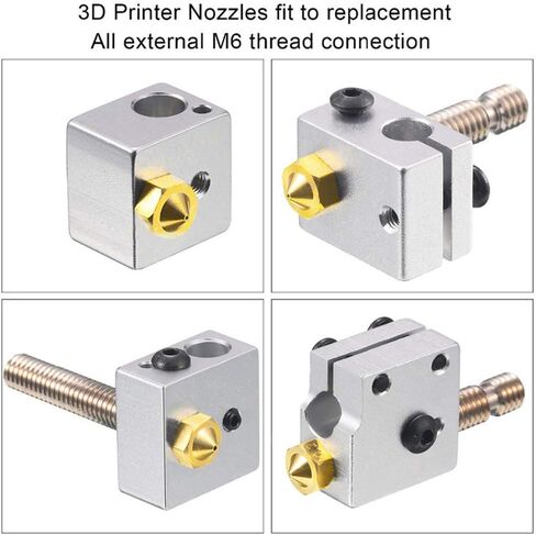 Aokin 16 قطعة فوهات طارد للطابعة ثلاثية الأبعاد فوهات نحاسية لـ E3D V5 V6 0.2 مم 0.3 مم 0.4 مم 0.5 مم 0.6 مم 0.8 مم 1.0 مم لطابعة ثلاثية الأبعاد 1.75 مم in Kuwait