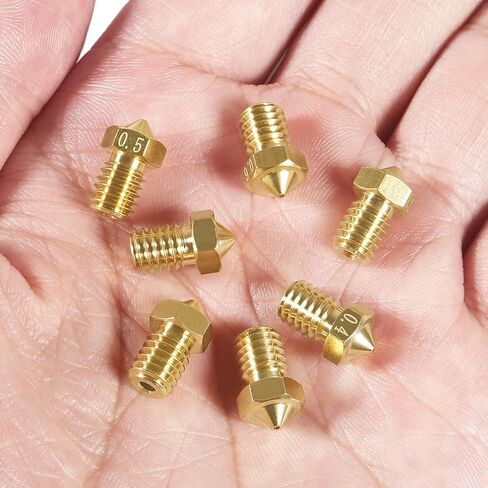 Aokin 16 قطعة فوهات طارد للطابعة ثلاثية الأبعاد فوهات نحاسية لـ E3D V5 V6 0.2 مم 0.3 مم 0.4 مم 0.5 مم 0.6 مم 0.8 مم 1.0 مم لطابعة ثلاثية الأبعاد 1.75 مم in Kuwait