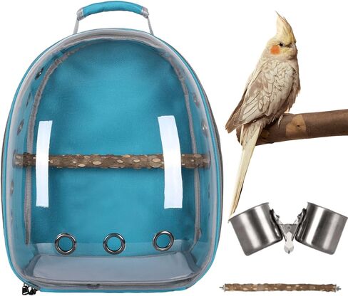 حامل حقيبة ظهر للطيور، حامل سفر للطيور مع صينية من الفولاذ المقاوم للصدأ وجثم واقف، قفص سفر للحيوانات الأليفة، حقيبة حمل ببغاء قابلة للتنفس، قفص طيور صغير، قفص كوكاتيل للسفر في الهواء الطلق in Kuwait