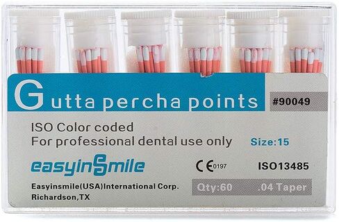 EASYINSMIL1Box نقاط جوتا بيرشا اللبية .02/.04/.06 مستدقة لأسنان إندو (15# 0.4 مستدقة) in Kuwait