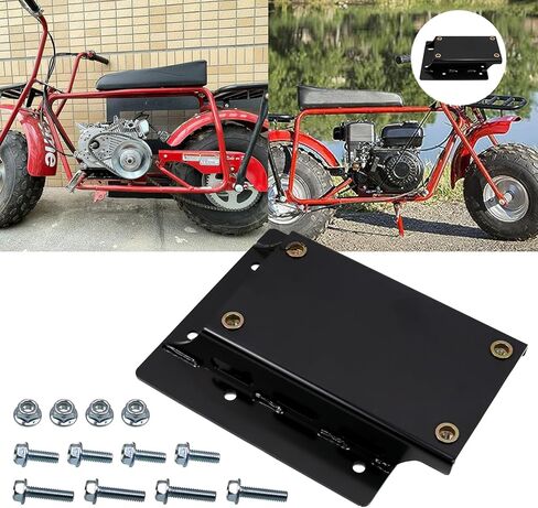 حامل لوحة رفع المحرك RULLINE لمحرك Predator 196cc / 212cc على دراجات Coleman الصغيرة - يوفر رفع 1 3/4 بوصة، أسود in Kuwait