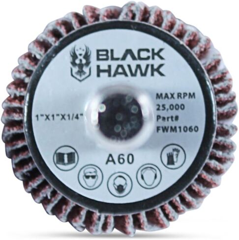 BHA Aluminum Oxide Shank Mounted Flap Wheels, 1" x 1" x 1/4", 40 Grit - 5 Pack in Saudi Arabia