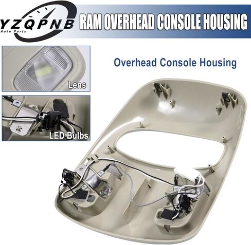 غطاء وحدة التحكم العلوية متوافق مع 2002-2010 دودج رام 1500 2500 3500 4500 5500 تان علوي داخلي قبة خريطة مصباح LED يستبدل 1DK78BD1AA in Kuwait