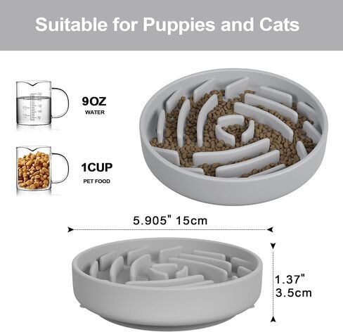 Silicone Slow Feeder Dog Bowls ，Slow Feeder Cat Bowl Wet Food with Suction Cups，Dog Puzzle Feeder ，Interactive Dog Feeder，Reduces Boredom, Anxiety,Anti-Choking, Non-Slip Design (Green, M) in Saudi Arabia
