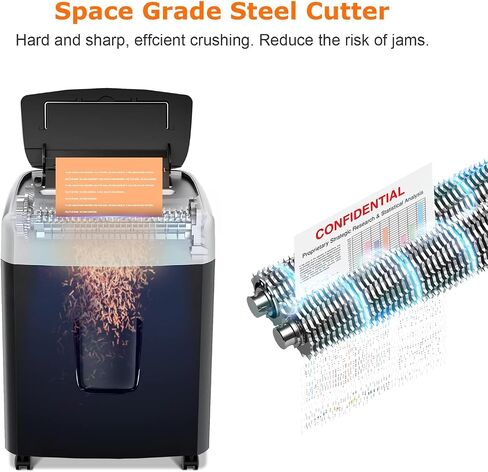 Bonsaii 110-Sheet Autofeed Paper Shredder, 30 Minutes Office Heavy Duty Shredder, Micro Cut P-4 Security Level Home Office Shredders with 6 Gallon Large Bin in Saudi Arabia