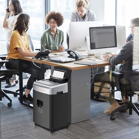 Bonsaii 110-Sheet Autofeed Paper Shredder, 30 Minutes Office Heavy Duty Shredder, Micro Cut P-4 Security Level Home Office Shredders with 6 Gallon Large Bin in Saudi Arabia