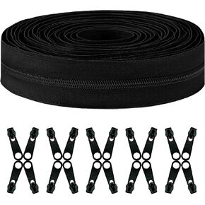 meiyoushengda 10 Yards 360 Inches Bulk Zippers,#10 Black Nylon Coil Zipper by The Yard with 20 PCS Replacement Sliders,Zippers for Sewing,DIY,Bags,Crafts,Jackets,Backpacks,Luggage,Tents & More in Saudi Arabia