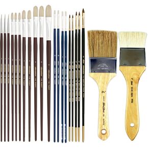 Silver Brush Limited Artist Series RL-1228 مجموعة تفاصيل Robert Liberace Precision ، 28 جهاز كمبيوتر فرش الطلاء الاحترافي للوحدة النفط والأكريليك ، تشمل فرشاة اللسان الدائرية ، Filbert ، و Cats Tongan in Saudi Arabia