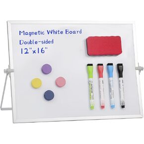 MXG 12 "× 16" لوح المكتب المغناطيسي على الوجهين ، بما في ذلك 4 أقلام ، 4 مغناطيس ، وممحاة واحدة من البيض ، مناسبة لألواح محو جافة صغيرة للمنزل والمكاتب ومتجر البقالة in Kuwait