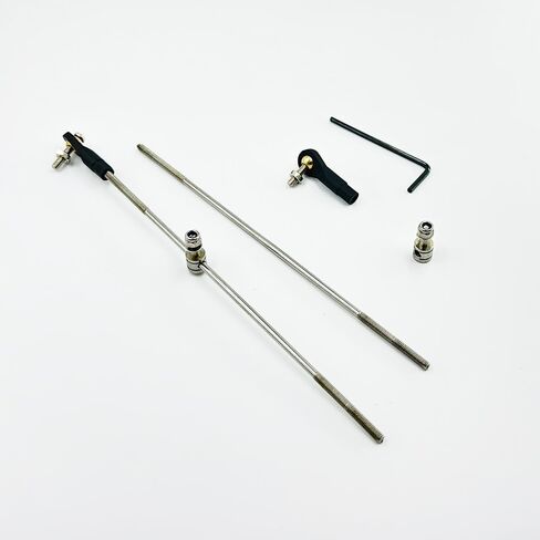 2PCS RC Boat Push Rod Kit Plastic Tie Rod Ends Ball Joint with Pushrod and Pushrod Connector Linkage Stopper for RC Boat Ship Airplane DIY Model Toy Replace Parts (M3 Rod End,M3x150mm Pushrod) in Saudi Arabia