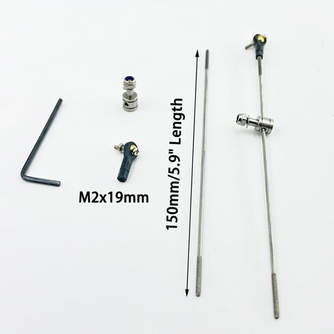 2PCS RC Boat Push Rod Kit Plastic Tie Rod Ends Ball Joint with Pushrod and Pushrod Connector Linkage Stopper for RC Boat Ship Airplane DIY Model Toy Replace Parts (M3 Rod End,M3x150mm Pushrod) in Saudi Arabia