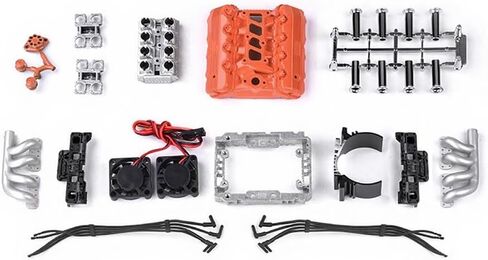 برعيد محرك V8 الواقعية لـ 1/10 RC Cover Car TRX-4 TRX-6 SCX10 90046 مجموعة ترقية (Orange) in Kuwait