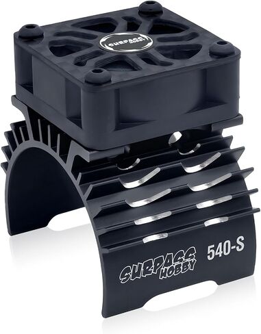 RC Cooling Fan,28000RPM Alluminum Motor Fan with Heatsink for RC Car 1/8 1/10 Scale 540 550 3650 3660 3670 Motor (Black Red) in Saudi Arabia