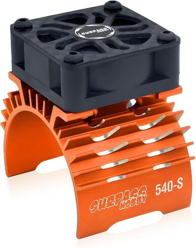 RC Cooling Fan,28000RPM Alluminum Motor Fan with Heatsink for RC Car 1/8 1/10 Scale 540 550 3650 3660 3670 Motor (Black Red) in Saudi Arabia
