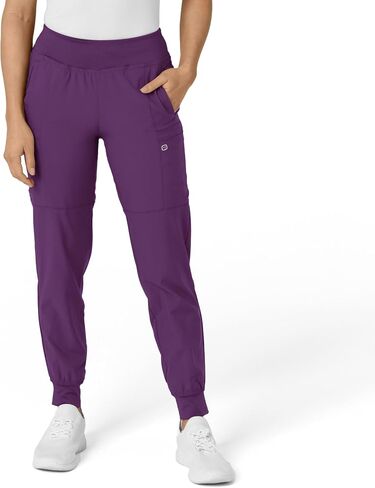 WonderWink W123 Women’s Comfort Waist Cargo Jogger Pant — Eggplant, Large in Saudi Arabia