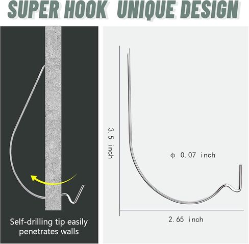 30pcs Super Hook Picture Hangers and Office Pack, Drywall Hooks for Hanging Pictures, Wall Hooks, Picture Hangers, Picture Hanging Kit，Hang Art, Clock, Shelves, Mirrors in Kuwait