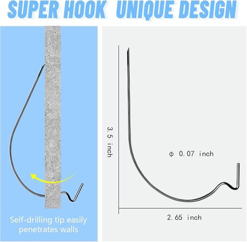 30pcs Super Hook Picture Hangers and Office Pack, Drywall Hooks for Hanging Pictures, Wall Hooks, Picture Hangers, Picture Hanging Kit，Hang Art, Clock, Shelves, Mirrors in Kuwait