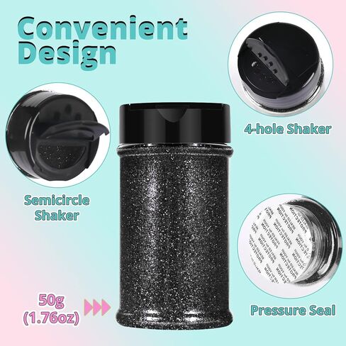 Htvront Holographic Extra Fine Glitter Powder - 50g/1.76oz ، للراتنج ، 0.008 "مسحوق بريق فائق الفائق المحمولة للأظافر ، وصنع الشموع ، والحرف ، واللاحقة الفضية الدقيقة الوحل in Kuwait