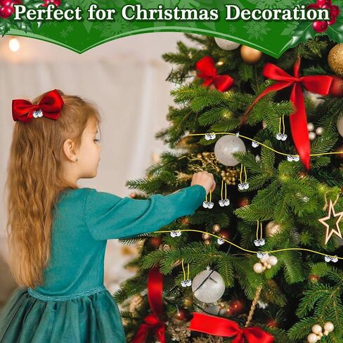 Maqihan Jingle Bells للحرف اليدوية - 100pcs 0.6 بوصة أجراس عيد الميلاد الصغيرة ، جرس الحرف الفضية للديي ، زخارف مهرجان حزب الزهور من شجرة عيد الميلاد ، مع صوت هش ، مريح للتعليق in Saudi Arabia