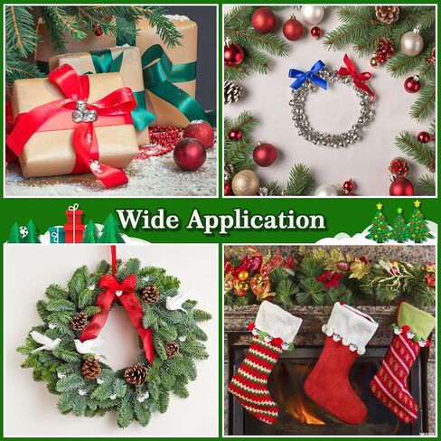 Maqihan Jingle Bells للحرف اليدوية - 100pcs 0.6 بوصة أجراس عيد الميلاد الصغيرة ، جرس الحرف الفضية للديي ، زخارف مهرجان حزب الزهور من شجرة عيد الميلاد ، مع صوت هش ، مريح للتعليق in Saudi Arabia