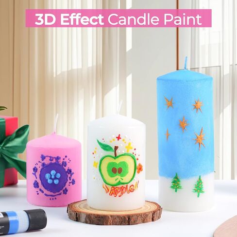 Nicpro Candle Wax Pen, 24 Colors 3D Candle Paint Include Glitter Silver Gold, Safe DIY Candle Making & Painting Kit, Dry Fast Vibrant Colors Wax Paint for Birthday Holidays Wedding Party (1 oz, 30 ml) in Saudi Arabia