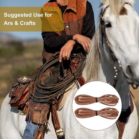 2 Pcs 3mm Leather Shoe Laces Boot Laces, Square Leather String Strips for Craft Jewelry Making Shoe Lace Braided Bracelets Necklaces(Brown) in Saudi Arabia