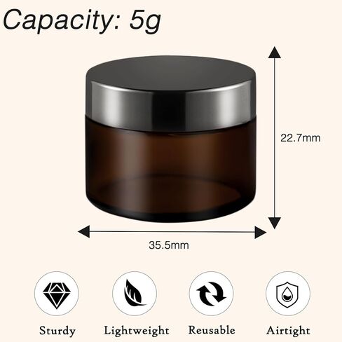 برطمانات زجاجية صغيرة بوزن 5 جرام مع أغطية سوداء، 9 قطع من عبوات مرطب الشفاه التجميلية، عبوات فارغة بحجم مناسب للسفر لملمع الشفاه، اللامع، اللوشن، الكريم، المكياج، الخرز، ظلال العيون، حجر الراين، مسحوق شفاف in Kuwait